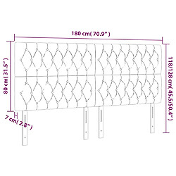 vidaXL Tête de lit à LED Bleu foncé 180x7x118/128 cm Velours pas cher