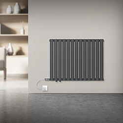 ML-Design Radiateur électrique anthracite 780x600mm double couche + elément chauffant 600W