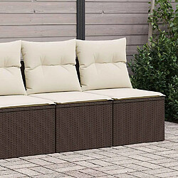 vidaXL Salon de jardin avec coussins 2pcs marron résine tressée acacia