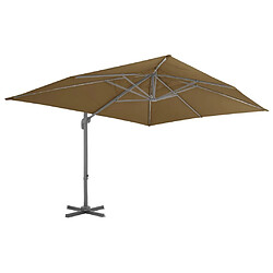 Maison Chic Parasol Jardin | Parasol en porte-à-faux avec mat en aluminium 400x300 cm taupe - GKD17322