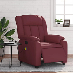 Maison Chic Fauteuil Relax pour salon, Fauteuil de massage inclinable électrique rouge bordeaux -GKD84283