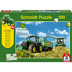 Schmidt puzzle 100 pièces : John Deere Tracteurs ramasseur et hâcheur