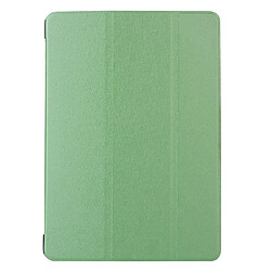 Etui en PU soie avec support tri-pliure vert pour votre Apple iPad 10.2 (2019)