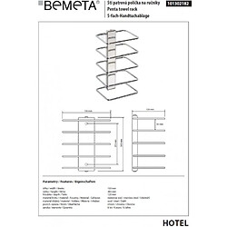 Bemeta - Maison De La Tendance Porte-serviettes à étages en acier chromé HOTEL 26,5 x15 x12 cm