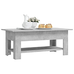 Acheter vidaXL Table basse gris béton 102x55x42 cm bois d'ingénierie