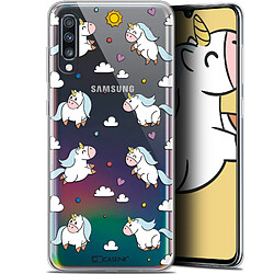 Caseink Coque Pour Samsung Galaxy A70 (6.7 ) [Gel HD Collection Fantasia Design Licorne In the Sky - Souple - Ultra Fin - Imprimé en France]