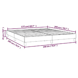 vidaXL Cadre de lit sans matelas gris clair 180x200 cm tissu pas cher