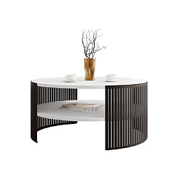 Bestmobilier Cruz - table basse - blanc et noir - 75 cm