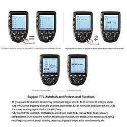 Universal Déclencheur flash automatique TTL sans fil 2.4G 1/8000s HSS avec grand écran LCD pour Olympus/Panasonic