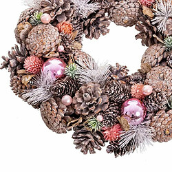 Acheter BigBuy Christmas Couronne de Noël Blanc Rose Plastique Foam 26 x 26 x 8 cm