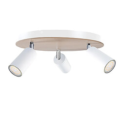 Lumière Eye Plafond Spots Clusters Blanc, Bois, 31cm, 3x GU10