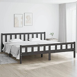 Maison Chic Lit Super King - Cadre de lit,Structure du lit Contemporain pour chambre Gris Bois massif 180x200 cm -MN18560