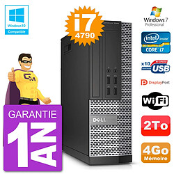 PC Dell 7020 SFF Intel i7-4790 RAM 4Go Disque 2To Graveur DVD Wifi W7 - Occasion