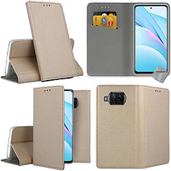 Htdmobiles Housse etui portefeuille avec coque intérieure en silicone pour Xiaomi Mi 10T Lite 5G + film ecran - OR MAGNET