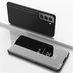 Etui en PU Surface du miroir avec support et fenêtre de visualisation noir pour votre Samsung Galaxy S21 FE