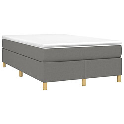 Maison Chic Lit adulte- Lit + matelas,Sommier à lattes de lit avec matelas gris foncé 120x190cm tissu -GKD54835