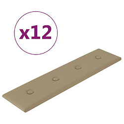 vidaXL Panneaux muraux 12 pcs Cappuccino 60x15 cm Similicuir 1,08 m²