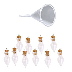 10pcs Charm DIY Pendentifs Bouteilles Verre Liège Flacon Bouteille d'Envie Avec Entonnoir