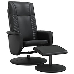 vidaXL Fauteuil inclinable avec repose-pied noir similicuir