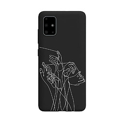 Coque en TPU impression de motif mat souple doigts et lignes pour votre Samsung Galaxy A51