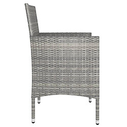 Maison Chic Jeu de 4 chaise,fauteil et tabouret de jardin 4 pcs 4 pcs Résine tressée Gris -GKD61532 pas cher