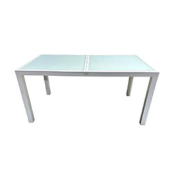 Avis Mes Ensemble table 160/240 cm + 6 chaises + 2 fauteuils en aluminium blanc