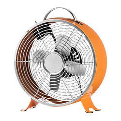 Portable Retro Desk Fan with 2 Speeds, Orange