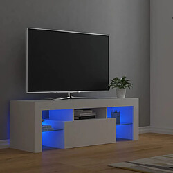 Maison Chic Meubles TV avec lumières LED - Banc TV pour salon Blanc 120x35x40 cm -MN54110