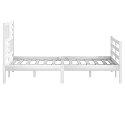 Maison Chic Lit adulte - Lit simple Cadre de lit,Structure du lit Contemporain Blanc Bois massif 120x200 cm -MN29704 pas cher