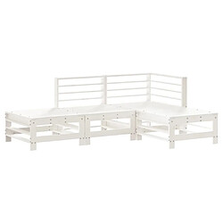 Maison Chic Salon de jardin 4 pcs - Table et chaises d'extérieur - Mobilier/Meubles de jardin Moderne blanc bois de pin massif -MN16746