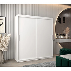 Abiks Meble Armoire Tokyo à portes coulissantes 200/180/62 2 portes (blanc/blanc)