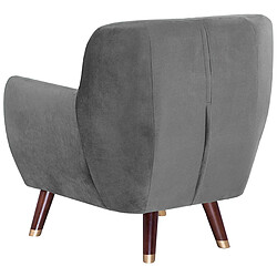 Beliani Fauteuil BODO Velours Gris pas cher