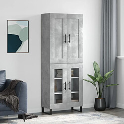 vidaXL Buffet haut Gris béton 69,5x34x180 cm Bois d'ingénierie