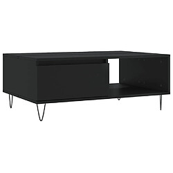 vidaXL Table basse noir 90x60x35 cm bois d'ingénierie