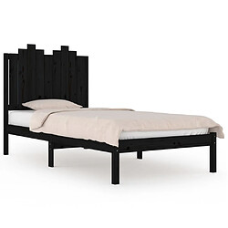 vidaXL Cadre de lit sans matelas noir bois massif