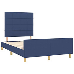 Acheter Maison Chic Lit adulte - Cadre Structure de lit avec tête de lit Contemporain Bleu 120x200 cm Tissu -MN39960