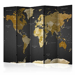 Artgeist Paravent - Room divider - World map on dark background [225x172]