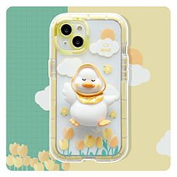 GUPBOO Étui pour iPhone11 Support de canard chapeau jaune étui de téléphone portable mignon silicone de dessin animé