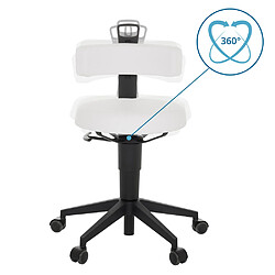 Tabouret de travail / chaise d'équilibre TOP WORK FLEX PU blanc hjh OFFICE