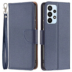 Etui en PU texture litchi, anti-rayures avec support bleu foncé pour votre Samsung Galaxy A23 5G