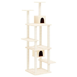 vidaXL Arbre à chat avec griffoirs en sisal Crème 176 cm