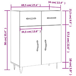 vidaXL Buffet noir 69,5x34x90 cm bois d'ingénierie pas cher