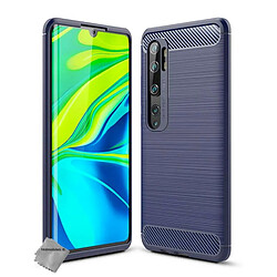 Htdmobiles Coque silicone gel carbone pour Xiaomi Mi Note 10 + film ecran - BLEU FONCE