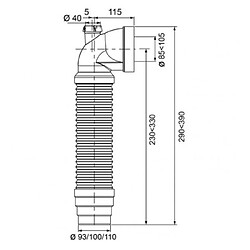 WIRQUIN Pipe coudee extensible avec piquage