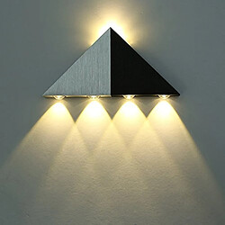 Stoex Applique Murale LED 5W Interieur Triangle Lampe Design Original Moderne Eclairage Décoratif en Aluminium Luminaire pour Chambre Couloir Salon - Blanc Chaud