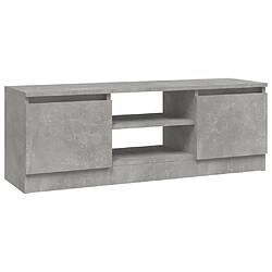 vidaXL Meuble TV avec porte Gris béton 102x30x36 cm