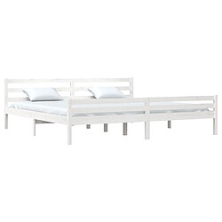 Avis Maison Chic Lit adulte - Lit simple Cadre de lit,Structure du lit Contemporain Blanc Bois massif 200x200 cm -MN61586