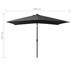 vidaXL Parasol de jardin avec LED et mât en acier anthracite 2x3 m pas cher