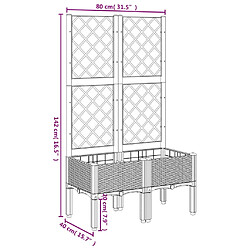 vidaXL Jardinière avec treillis noir 80x40x142 cm PP pas cher