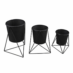 Paris Prix Lot de 3 Caches-Pots Graphic Ethnic 25cm Noir